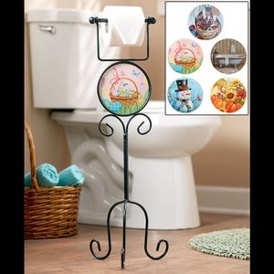 AUCTION PRICE👩🏻⚖️ Seasonal 6pc Set Toilet Paper Holder Stand